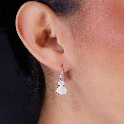 Brinco de Prata com Pedra da Lua - 64983