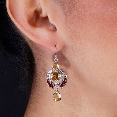 Brinco de Prata com Pedras - 64991