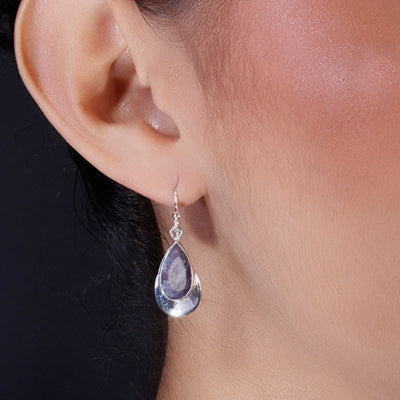 Brinco de Prata com Safira - 64993