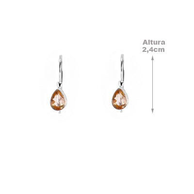 Brinco de Prata com Citrino - 65005