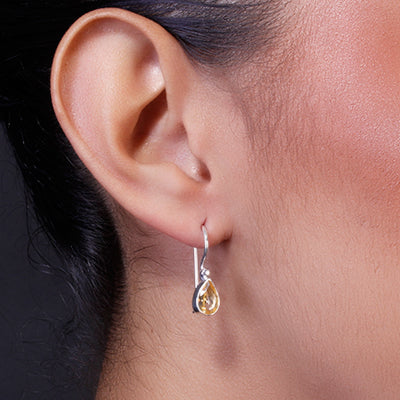 Brinco de Prata com Citrino - 65005