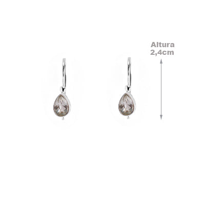 Brinco de Prata com Citrino - 65007