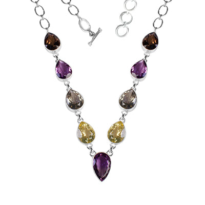 Gargantilha de Prata com Pedras - 65024