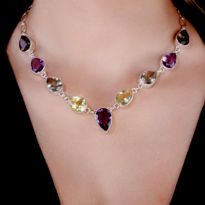 Gargantilha de Prata com Pedras - 65024