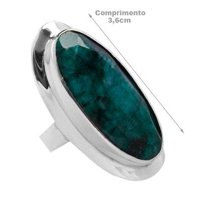 Anel de Prata com Esmeralda - 65025