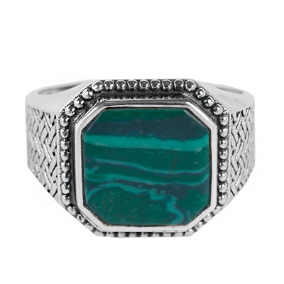 Anel de Prata com Malaquita - 65029