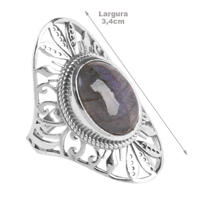 Anel de Prata com Labradorita - 65031