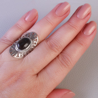 Anel de Prata com Labradorita - 65031