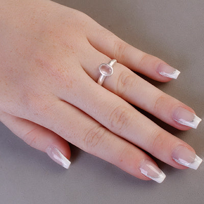 Anel de Prata com Quartzo Rosa - 65038