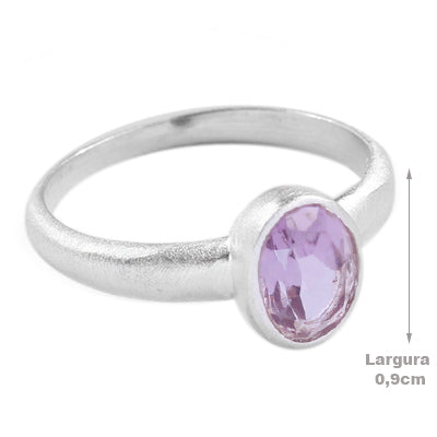 Anel de Prata com Ametista - 65041