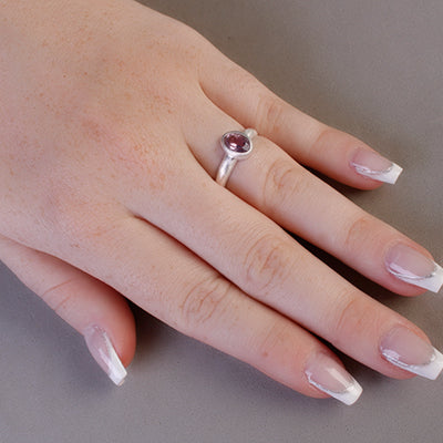 Anel de Prata com Ametista - 65041