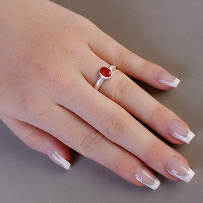 Anel de Prata com Calcedônia - 65044