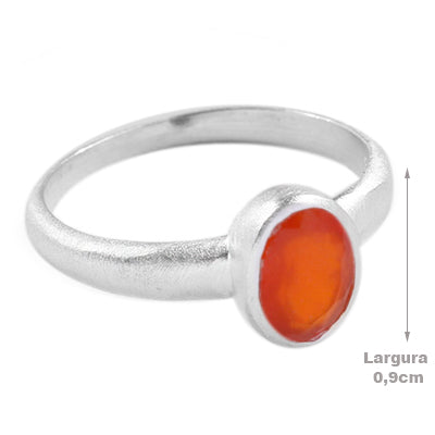 Anel de Prata com Calcedônia - 65044