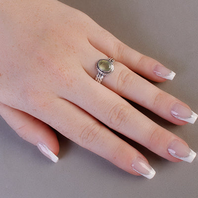 Anel de Prata com Prehnita - 65047