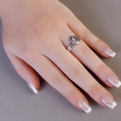 Anel de Prata com Quartzo Rosa - 65049