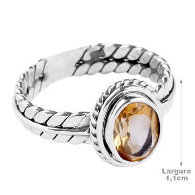 Anel de Prata com Citrino - 65050