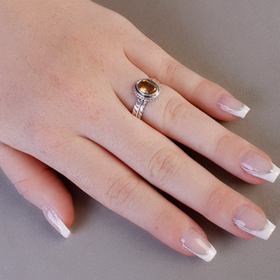 Anel de Prata com Citrino - 65050