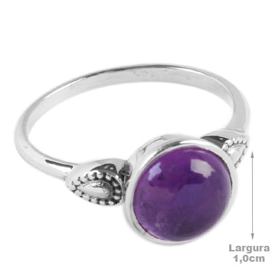 Anel de Prata com Ametista - 65061