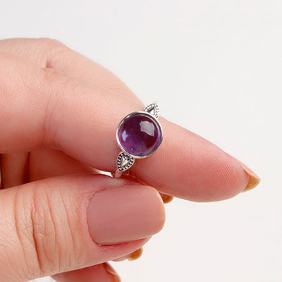 Anel de Prata com Ametista - 65061
