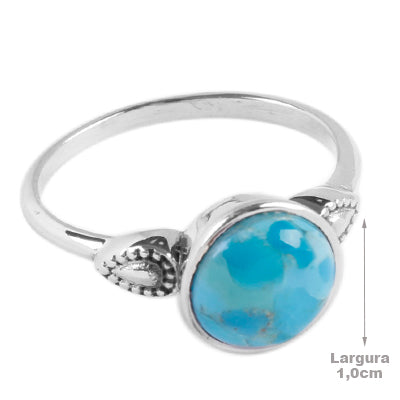 Anel de Prata com Turquesa - 65062