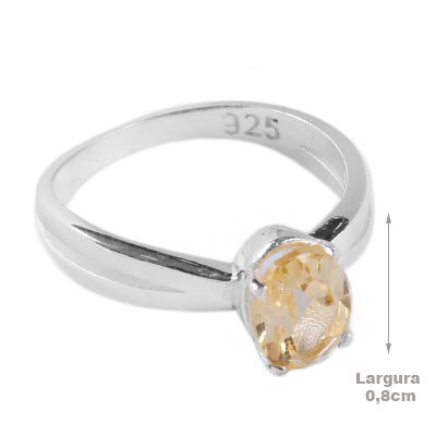 Anel de Prata com Citrino - 65071