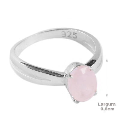 Anel de Prata com Quartzo Rosa - 65074