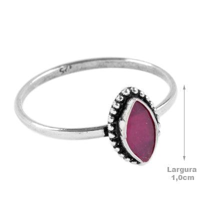 Anel de Prata com Rubi - 65078