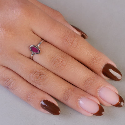 Anel de Prata com Rubi - 65078