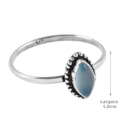 Anel de Prata com Calcedônia - 65081