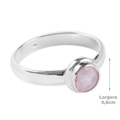 Anel de Prata com Quartzo Rosa - 65085