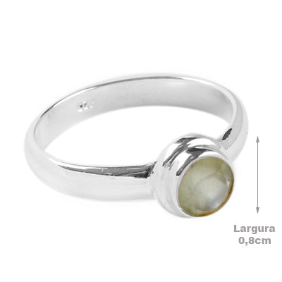 Anel de Prata com Prehnita - 65086