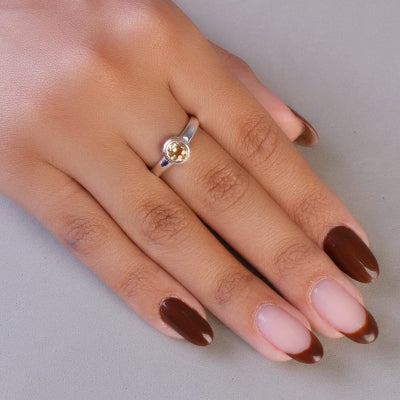 Anel de Prata com Citrino - 65091