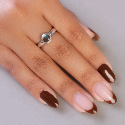 Anel de Prata com Labradorita - 65092