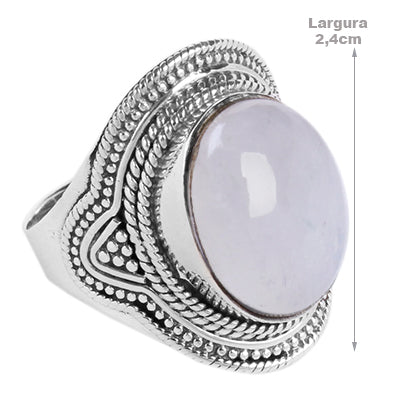 Anel de Prata com Pedra da Lua - 65094