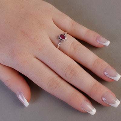 Anel de Prata com Rubi - 65102