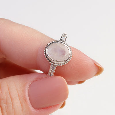 Anel de Prata com Pedra da Lua - 65108