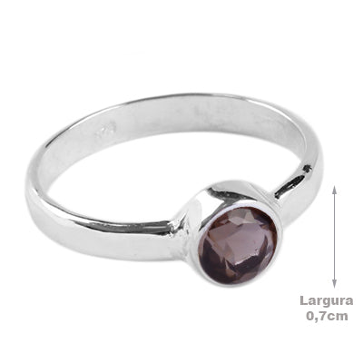 Anel de Prata com Quartzo Fumê - 65111