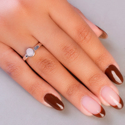 Anel de Prata com Quartzo Rosa - 65113