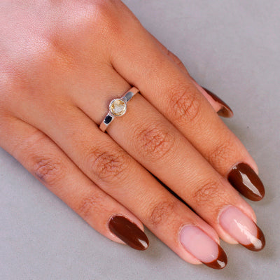 Anel de Prata com Citrino - 65121