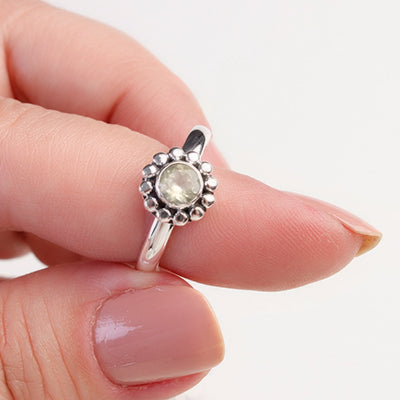 Anel de Prata com Prehnita - 65123