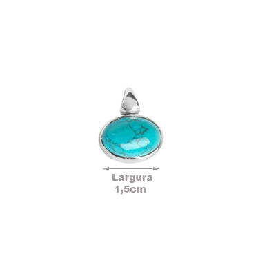 Pingente de Prata com Turquesa - 65127