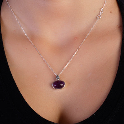 Pingente de Prata com Ametista - 65128