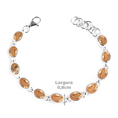 Pulseira de Prata com Citrino - 65131