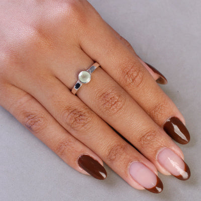 Anel de Prata com Prehnita - 65133