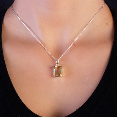 Pingente de Prata com Citrino - 65136