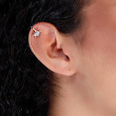 Piercing de Prata Pressão para Orelha - 65144