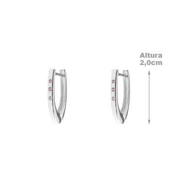 Argola de Prata com Zircônia - 65167