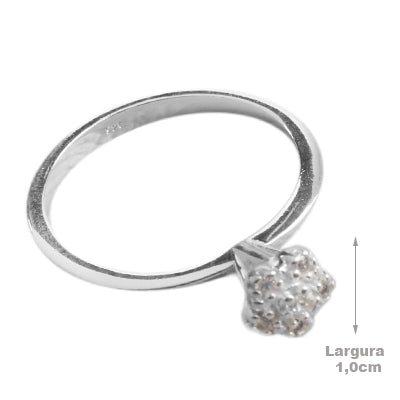 Anel de Prata com Zircônia - 65174