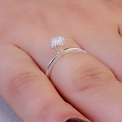 Anel de Prata com Zircônia - 65174