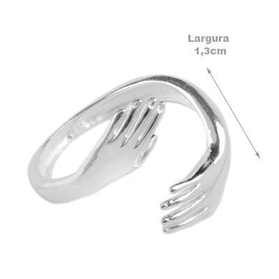 Anel de Prata Abraço - 65177